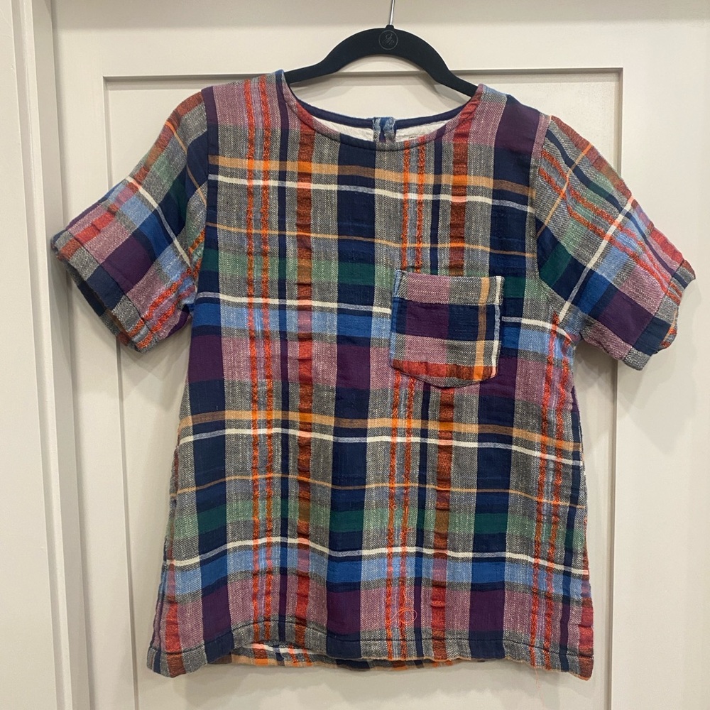 Ace & Jig Pocket Button Back Top in Multi Plaid Small